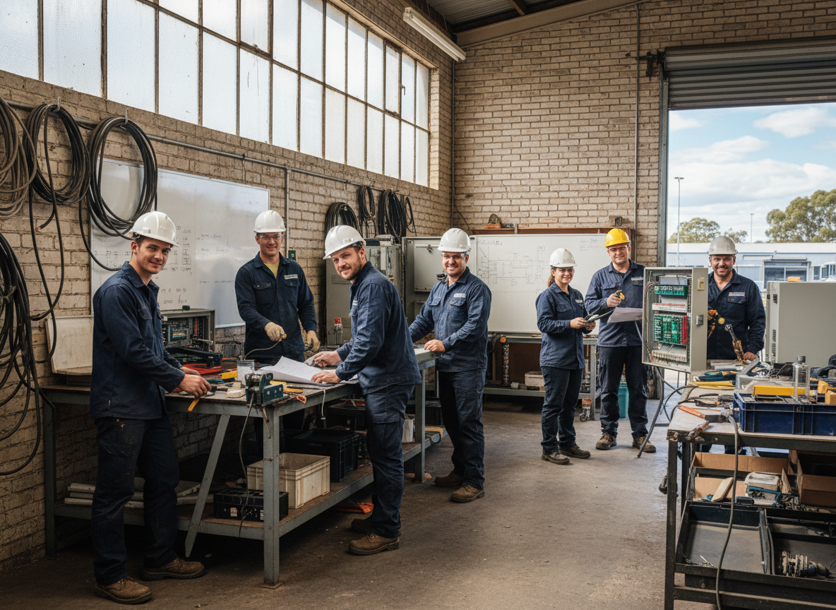 The Electrician Dandenong team at work in Dandenong